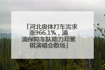 河北奥体打车需求涨966.1%，滴滴保障车队助力邓紫棋演唱会散场