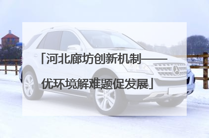 河北廊坊创新机制——优环境解难题促发展