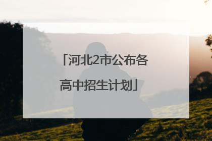 河北2市公布各高中招生计划