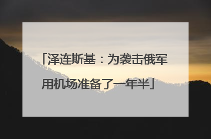 泽连斯基：为袭击俄军用机场准备了一年半