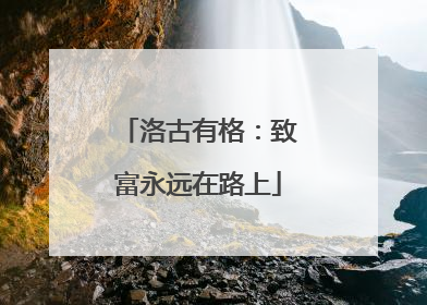 洛古有格：致富永远在路上