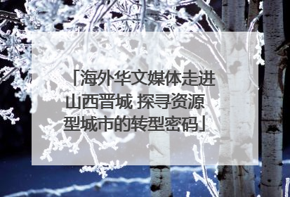 海外华文媒体走进山西晋城 探寻资源型城市的转型密码