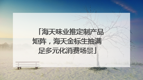 海天味业推定制产品矩阵，海天金标生抽满足多元化消费场景