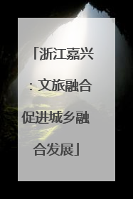 浙江嘉兴：文旅融合促进城乡融合发展