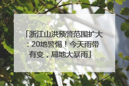浙江山洪预警范围扩大：20地警惕！今天雨带有变，局地大暴雨