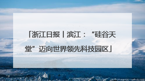 浙江日报丨滨江：“硅谷天堂”迈向世界领先科技园区