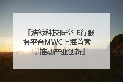 浩鲸科技低空飞行服务平台MWC上海首秀，推动产业创新