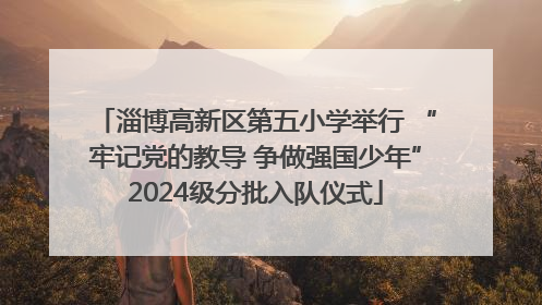 淄博高新区第五小学举行 “牢记党的教导 争做强国少年”2024级分批入队仪式