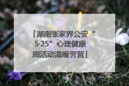 湖南张家界公安“5·25”心理健康周活动温暖警营
