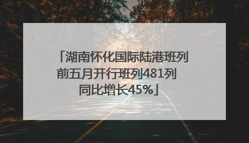 湖南怀化国际陆港班列前五月开行班列481列 同比增长45%