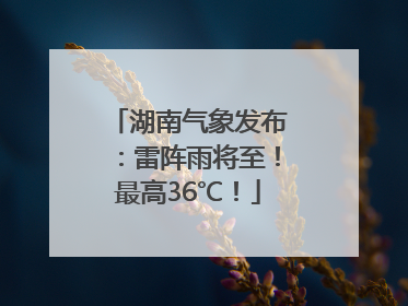 湖南气象发布：雷阵雨将至！最高36℃！