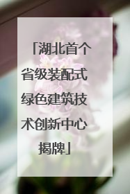湖北首个省级装配式绿色建筑技术创新中心揭牌