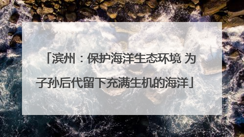 滨州：保护海洋生态环境 为子孙后代留下充满生机的海洋
