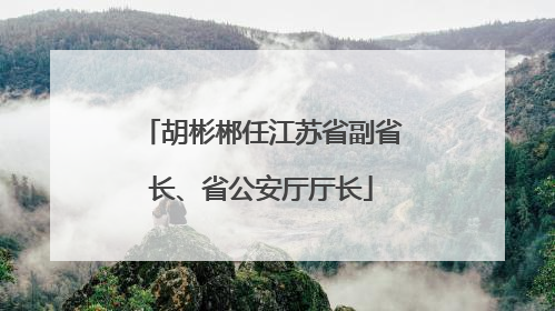 胡彬郴任江苏省副省长、省公安厅厅长