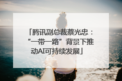 腾讯副总裁蔡光忠：“一带一路”背景下推动AI可持续发展