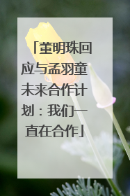 董明珠回应与孟羽童未来合作计划：我们一直在合作