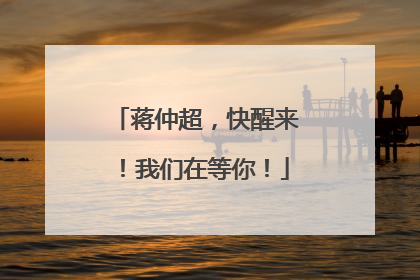 蒋仲超，快醒来！我们在等你！