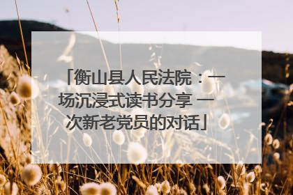 衡山县人民法院：一场沉浸式读书分享 一次新老党员的对话