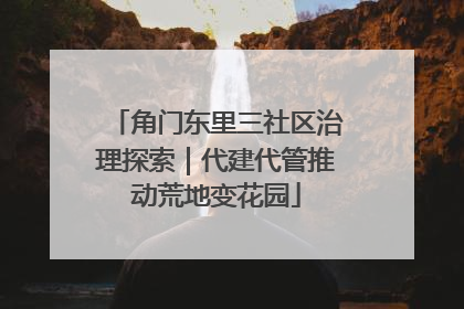角门东里三社区治理探索｜代建代管推动荒地变花园