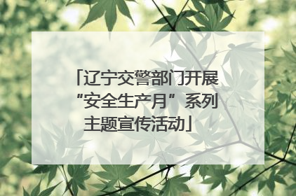 辽宁交警部门开展“安全生产月”系列主题宣传活动