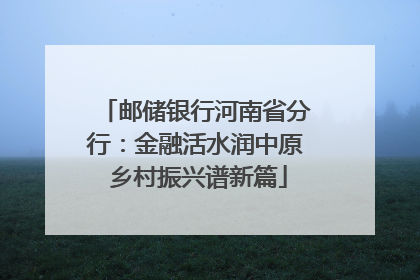 邮储银行河南省分行：金融活水润中原 乡村振兴谱新篇