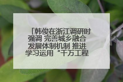 韩俊在浙江调研时强调 完善城乡融合发展体制机制 推进学习运用“千万工程”经验走深走实