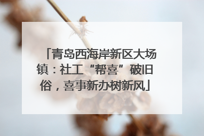 青岛西海岸新区大场镇：社工“帮喜”破旧俗，喜事新办树新风