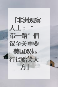 非洲观察人士：“一带一路”倡议至关重要 美国双标行径贻笑大方