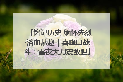 铭记历史 缅怀先烈·浴血燕赵｜喜峰口战斗：雪夜大刀震敌胆
