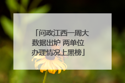 问政江西一周大数据出炉 两单位办理情况上黑榜
