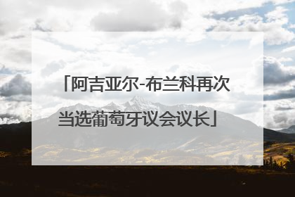 阿吉亚尔-布兰科再次当选葡萄牙议会议长
