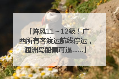 阵风11～12级！广西所有客渡运航线停运，涠洲岛船票可退……