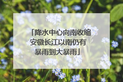 降水中心向南收缩 安徽长江以南仍有暴雨到大暴雨