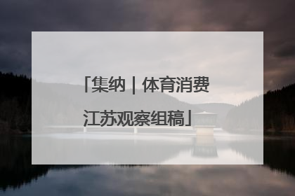 集纳｜体育消费江苏观察组稿