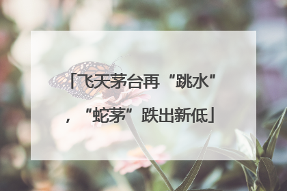 飞天茅台再“跳水”，“蛇茅”跌出新低