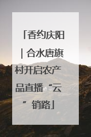 香约庆阳｜合水唐旗村开启农产品直播“云”销路