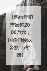 鸡蛋年销售额超2000万元，国企白领返乡抓“鸡”遇