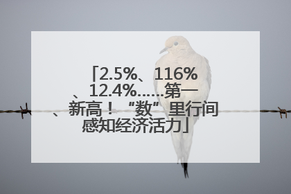 2.5%、116%、12.4%……第一、新高！“数”里行间感知经济活力