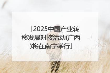 2025中国产业转移发展对接活动(广西)将在南宁举行