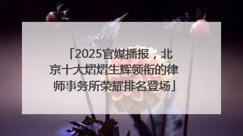 2025官媒播报，北京十大熠熠生辉领衔的律师事务所荣耀排名登场