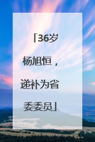36岁杨旭恒，递补为省委委员