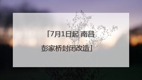 7月1日起 南昌彭家桥封闭改造