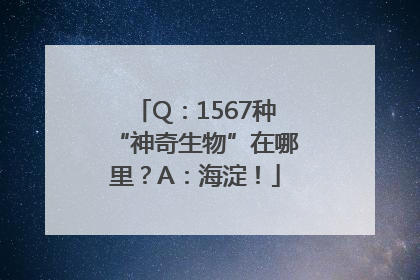 Q：1567种“神奇生物”在哪里？A：海淀！